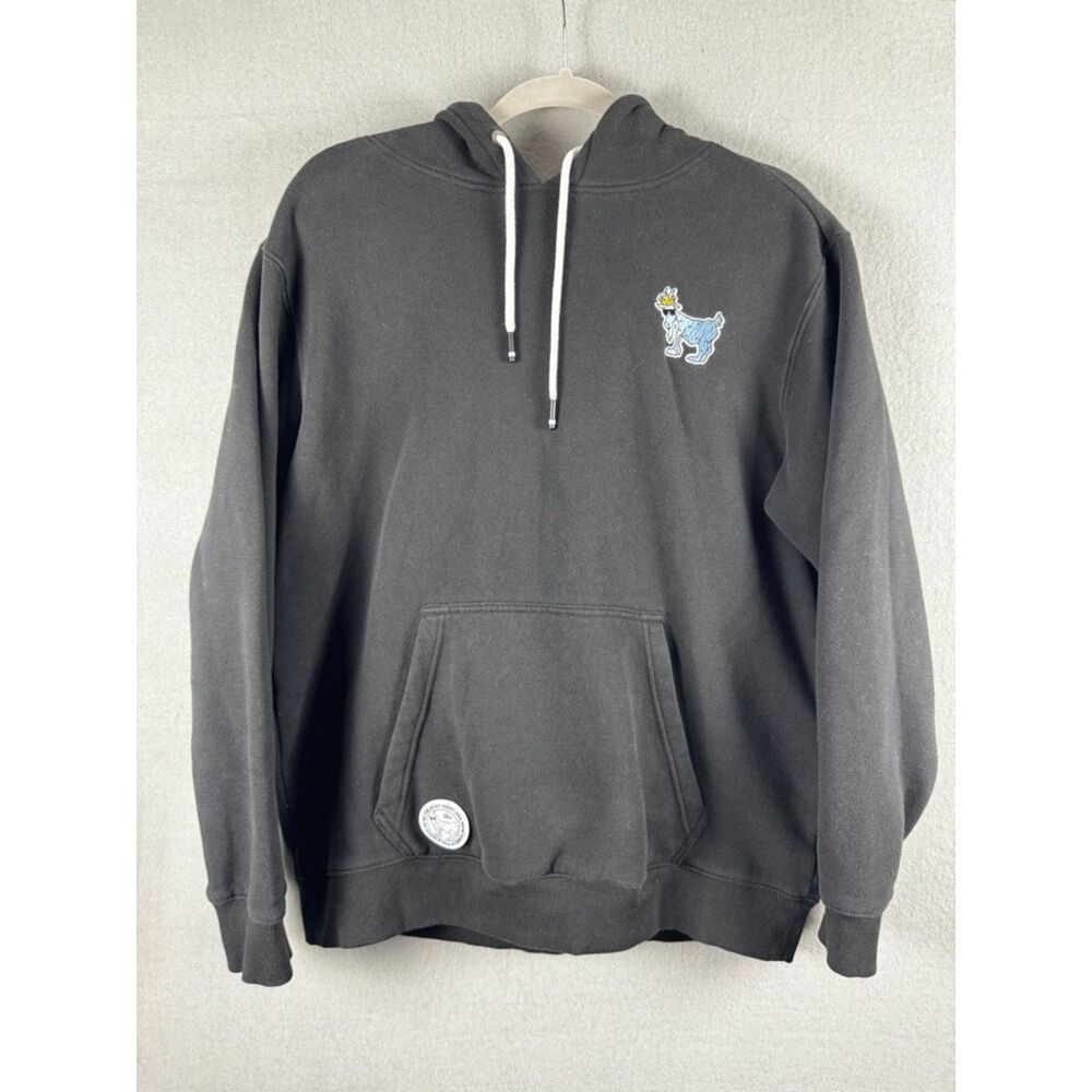 GOAT USA Black Hoodie Men’s Pullover Sweatshirt Chuck Goat Logo - Large